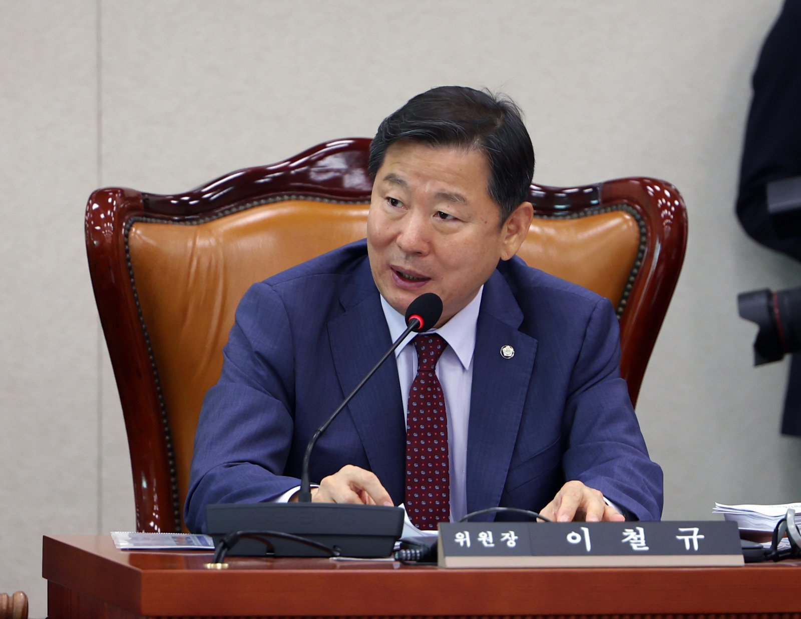 25일 오전 서울 여의도 국회 산업통상자원중소벤처기업위원회 전체회의에서 이철규 위원장이 발언하고 있다. 2025.09.25 뉴시스