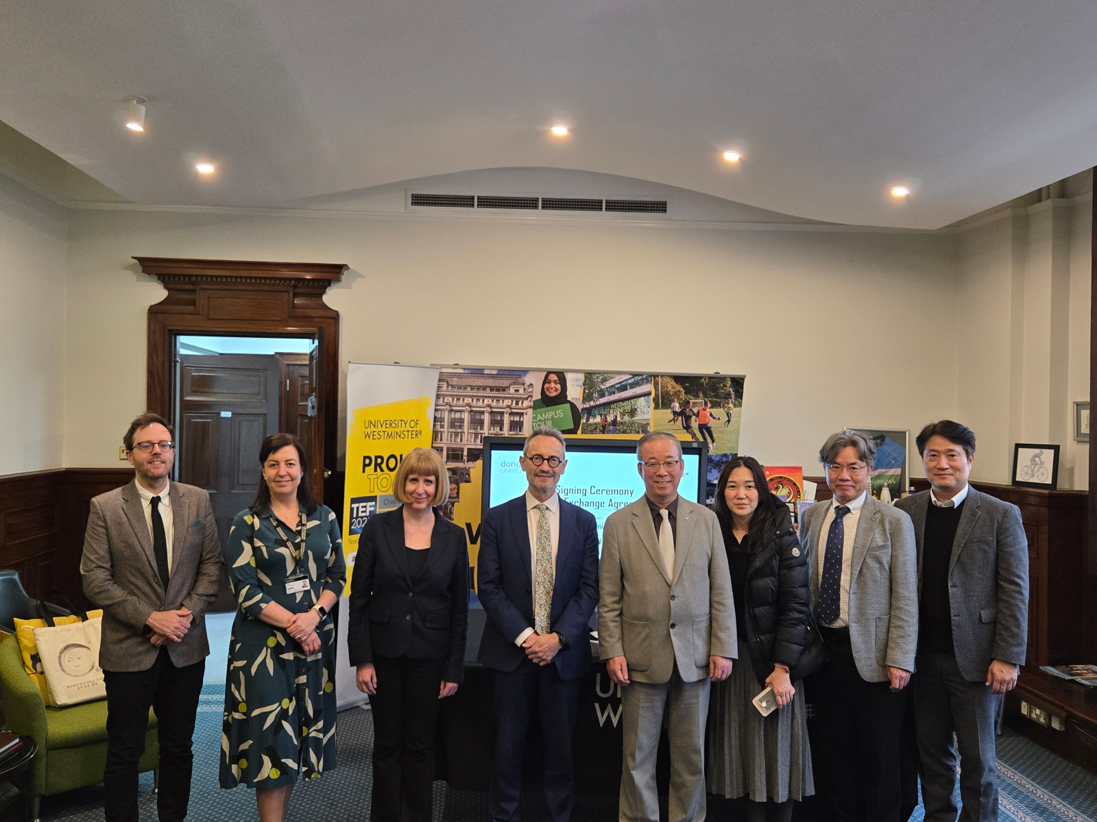 동국대학교와 영국 웨스트민스터대학의 업무협약 현장. 동국대학교 제공