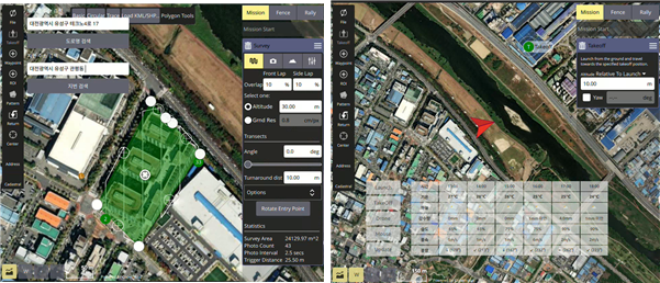 한컴어썸텍의 관제시스템 소프트웨어 실행화면. 사진 출처=한컴어썸텍
