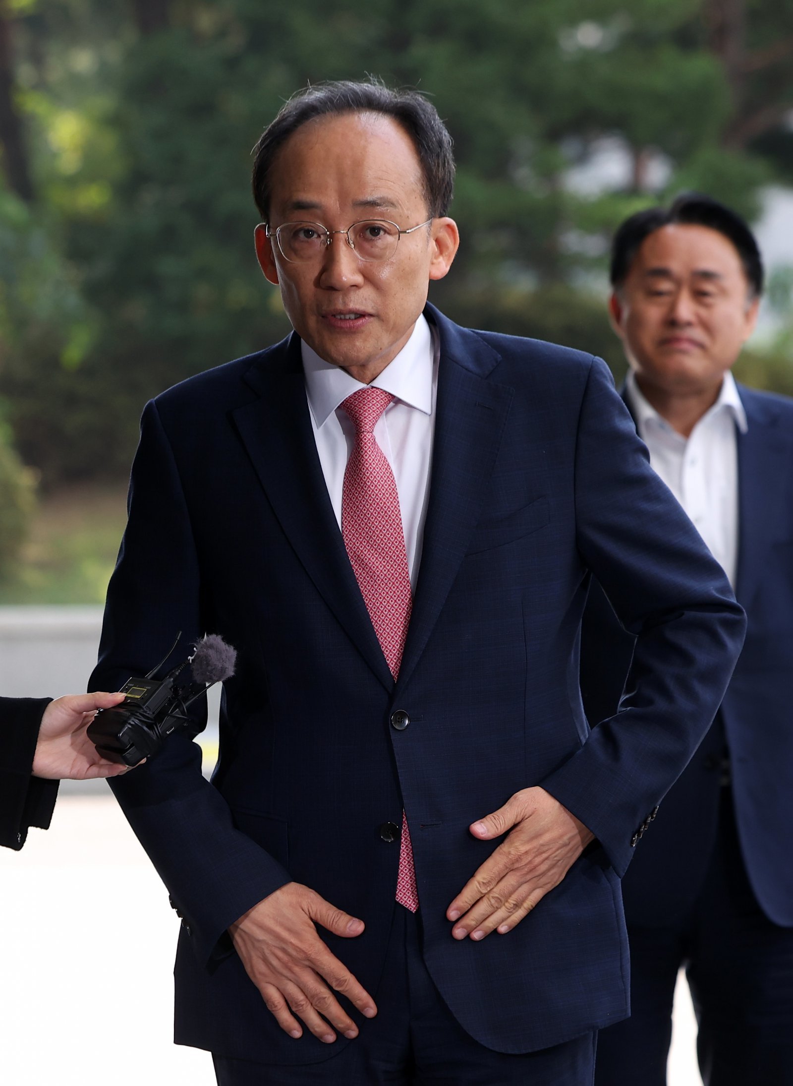 추경호 국민의힘 의원이 30일 서울 서초구 서울고등검찰청에 위치한 조은석 내란특검에서 진행되는 1차 피의자 소환조사에 출석하고 있다. 2025.10.30 [서울=뉴시스]