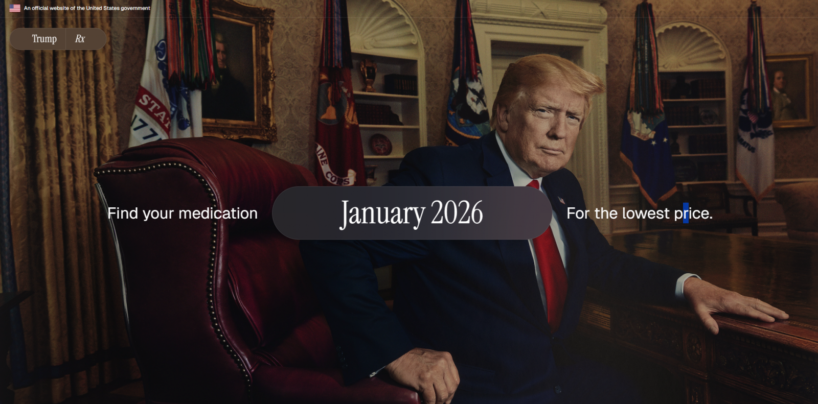 트럼프 행정부가 추진 중인 GLP-1 계열의 비만 치료제 의료보험 적용 방안이 합의를 목전에 두고 있다. 사진은 협상 완료 시 비만 치료제가 판매될 ‘트럼프Rx’ 홈페이지. (출처=트럼프Rx 홈페이지 캡처)