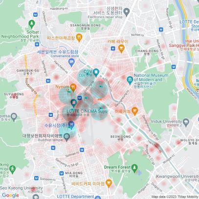 상권 분석 최적화 결과 / 출처=도둠판