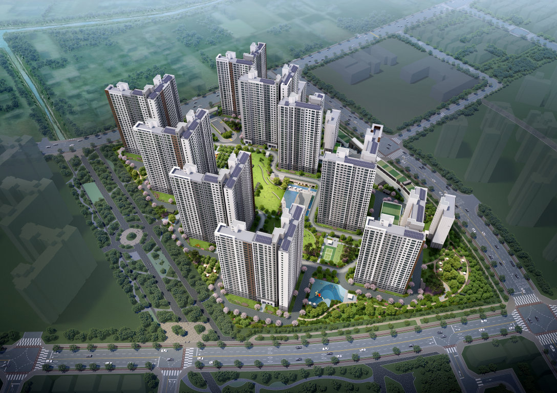 풍무역 푸르지오 더 마크 조감도.