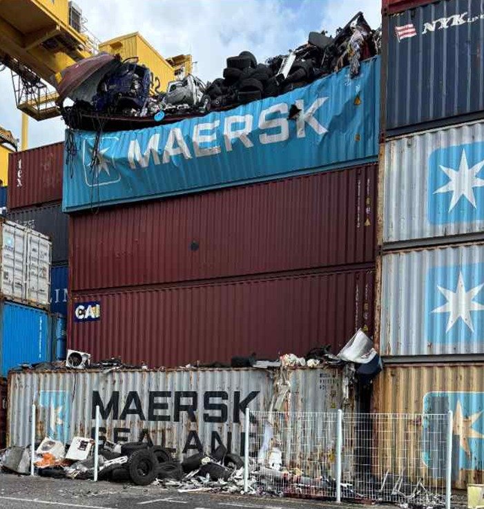 인천신항 컨테이너 폭발 사고 현장 (허종식 의원 제공)