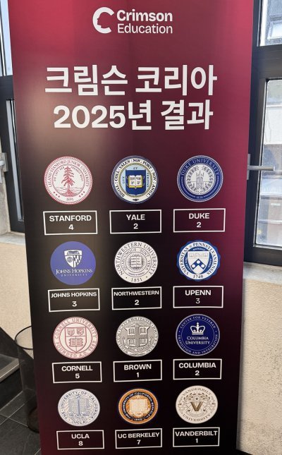 크림슨에듀케이션코리아가 올해 배출한 학생들의 입시 결과.