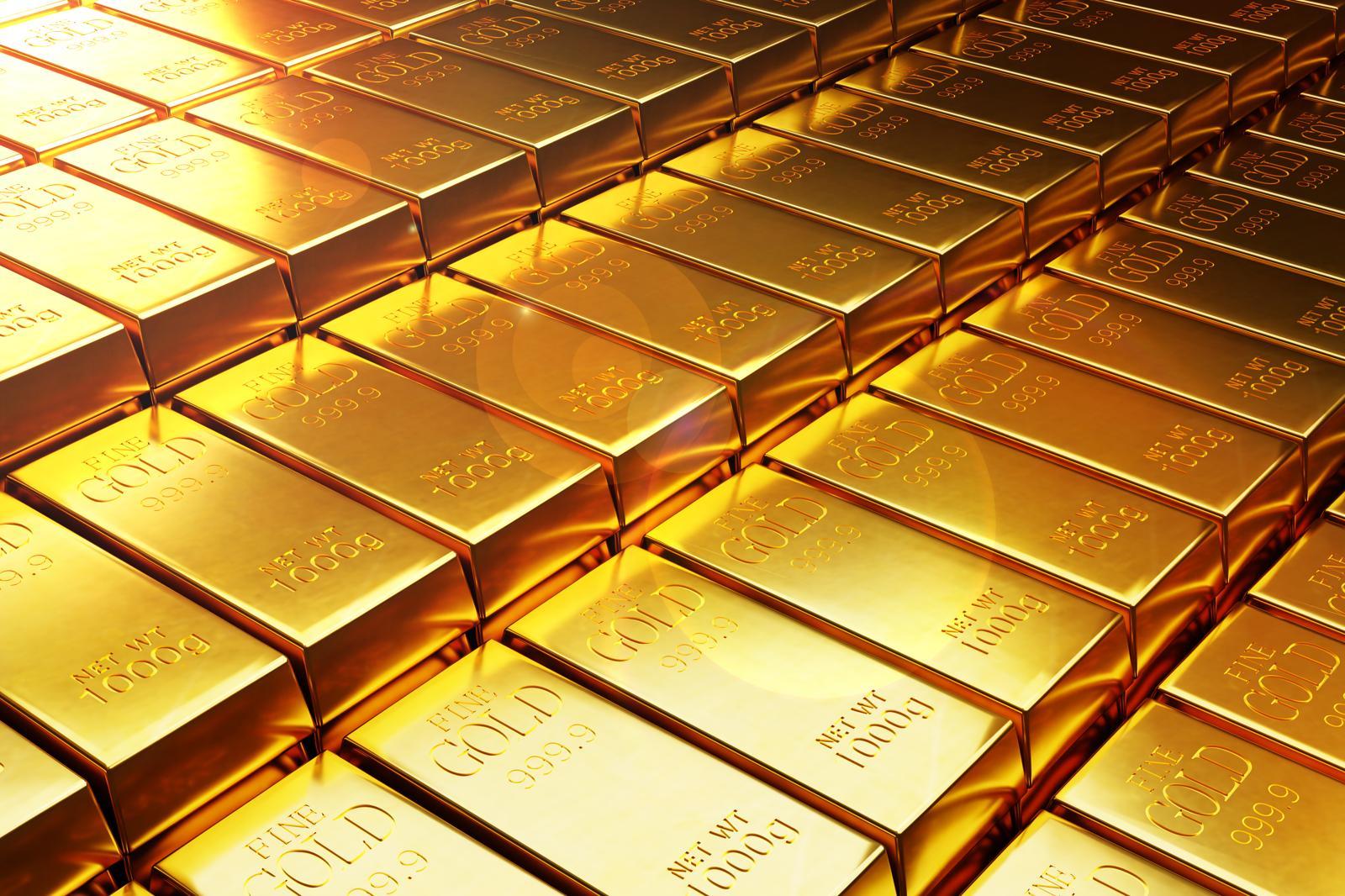 Many Gold bars or Ingot 3d illustration