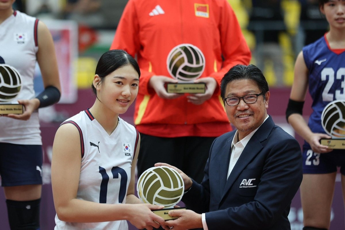 U-16 아시아선수권에서 한국의 우승을 이끌고 득점왕, MVP를 독식한 손서연. (아시아배구연맹 SNS 캡처)