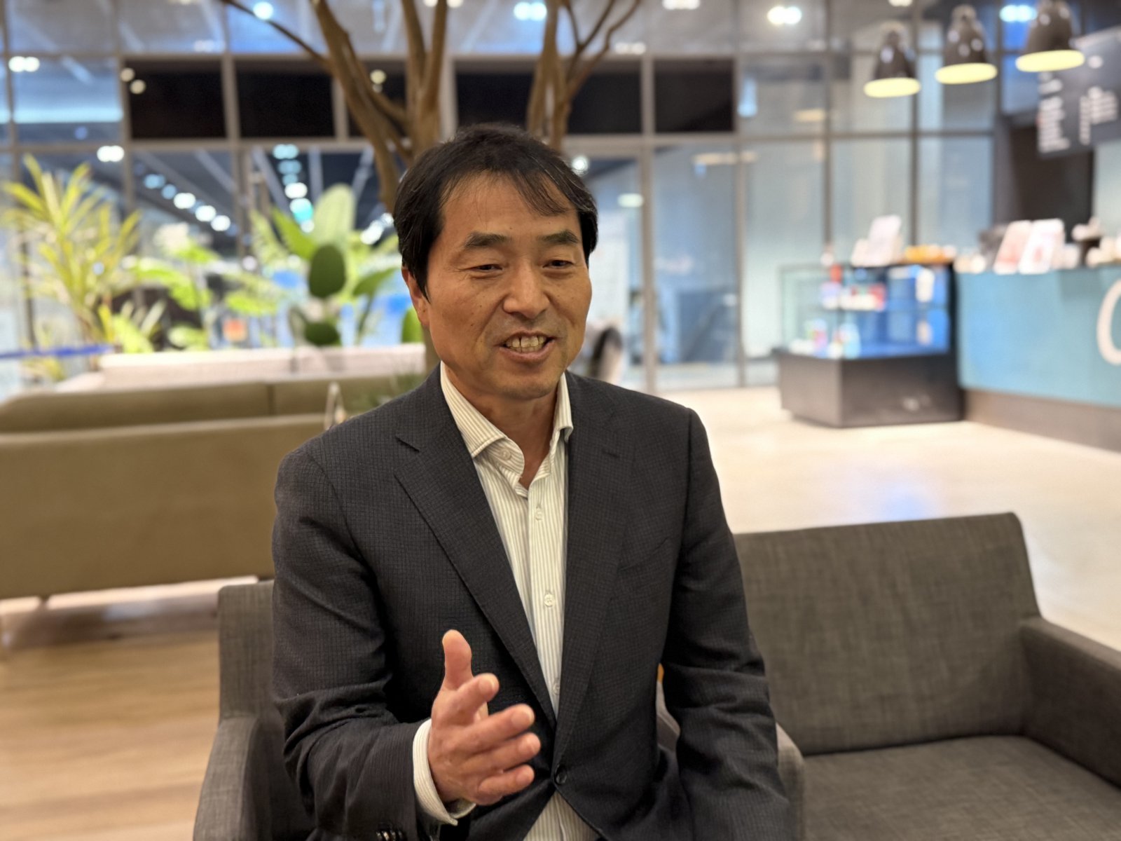 윤학순 스페이스린텍 대표가 7일 서울 서대문구 연세대 캠퍼스에서 동아일보와 인터뷰를 진행하고 있다. 스페이스린텍 제공