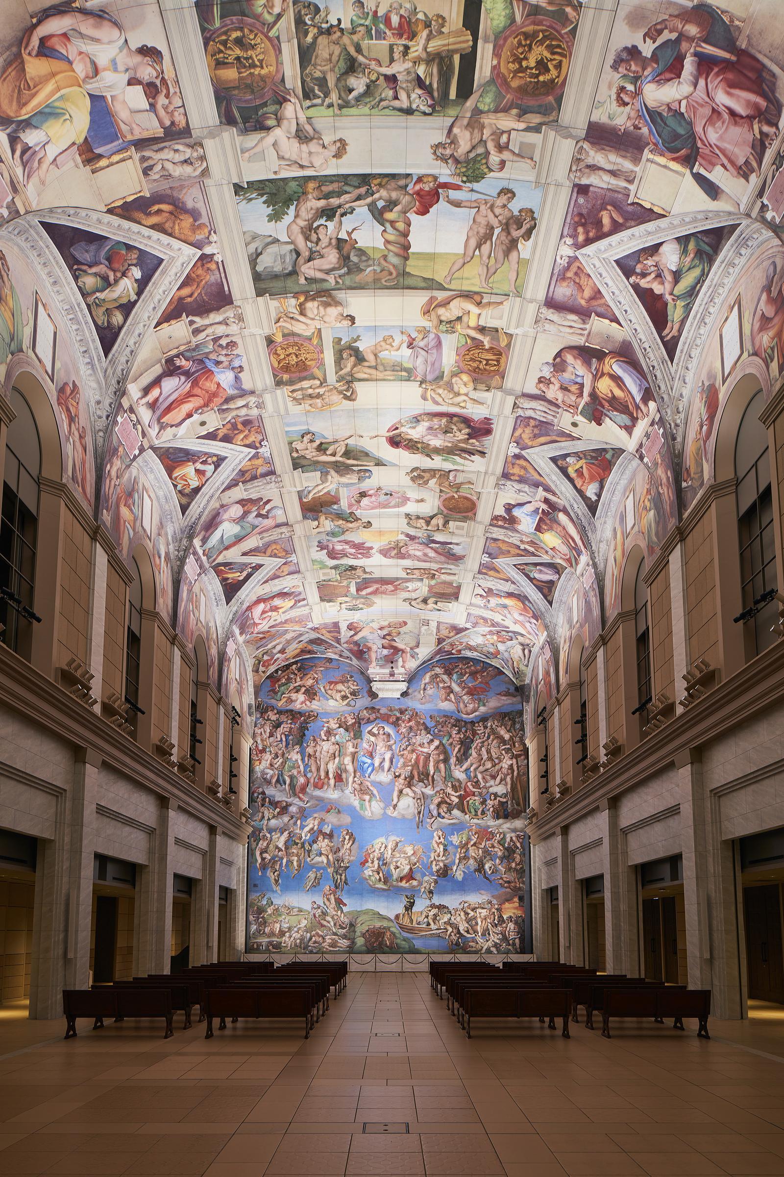 이탈리아 시스티나 대성당 천장화와 벽화를 도판 명화로 구현한 오츠카국제미술관. 오츠카국제미술관 제공