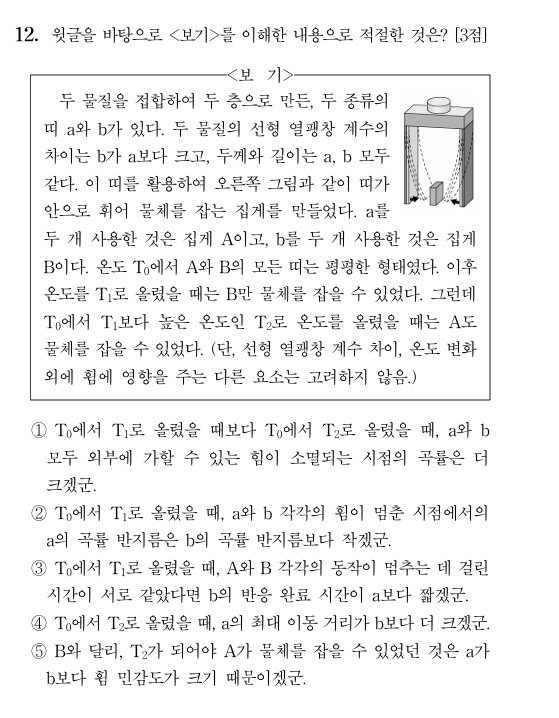 2026학년도 대학수학능력시험(수능) 국어 12번 문제. 한국교육과정평가원 제공