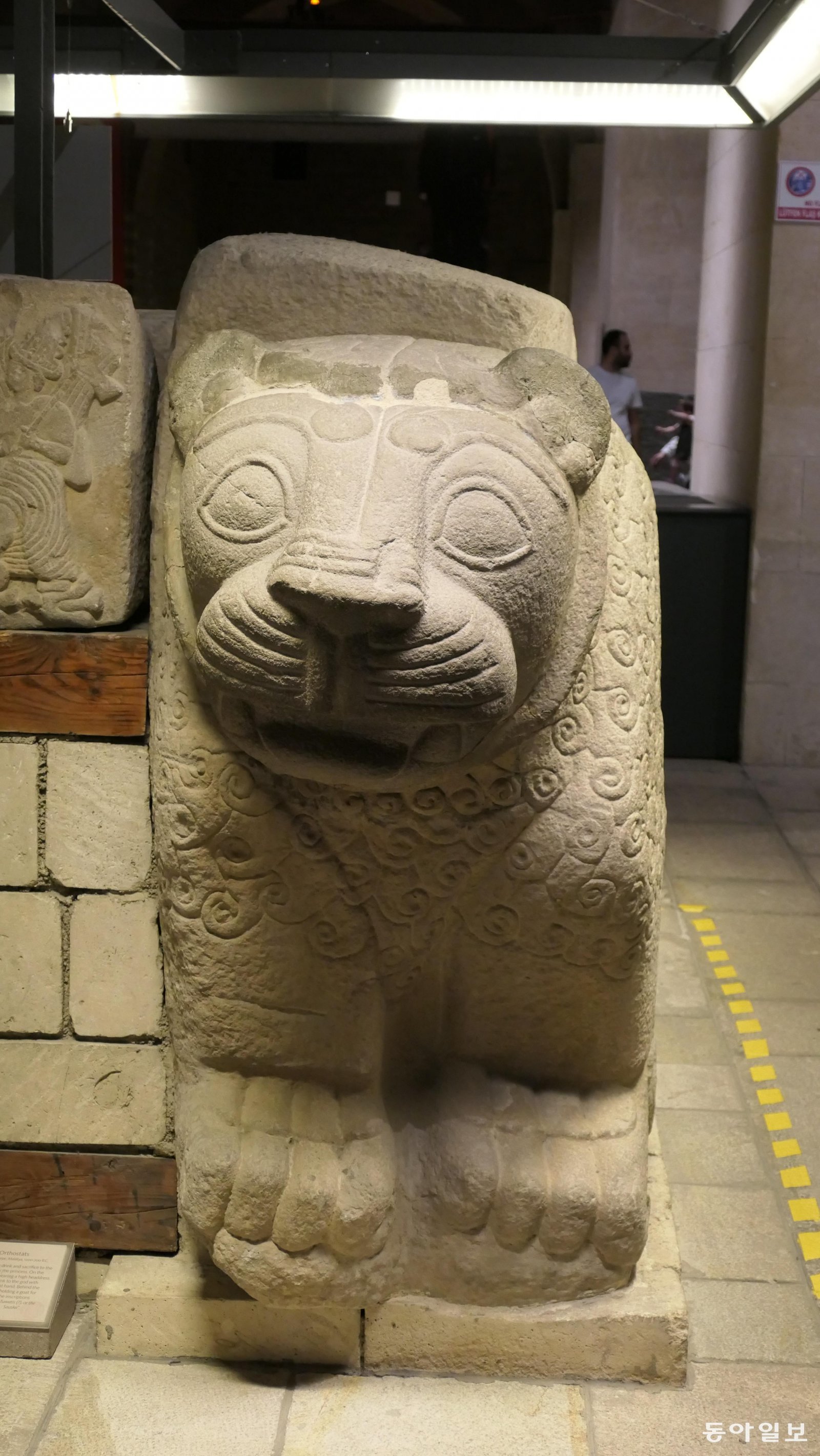 앙카라 아나톨리아 문명 박물관에 전시된 ‘사자 언덕 문’ 사자상. 기원전 1200~700년 사이에 만들어진 것으로 추정된다. 애니메이션 ‘K팝 데몬 헌터스’에 나오는 호랑이 더피를 떠올리게 한다.