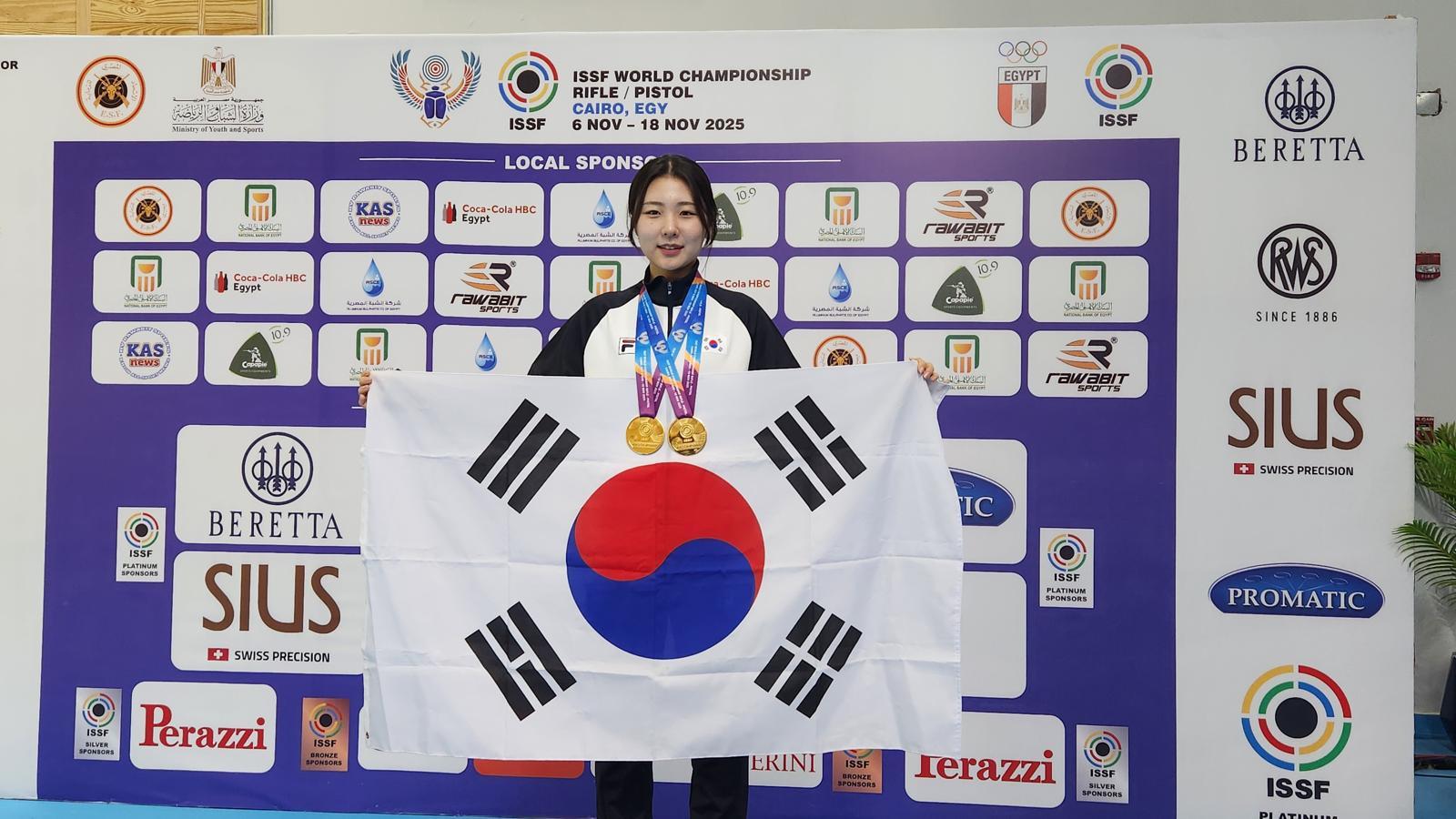 카이로 사격 세계선수권대회 50m 여자 소총 복사 개인전 금메달을 차지한 오세희. 대한사격연맹 제공