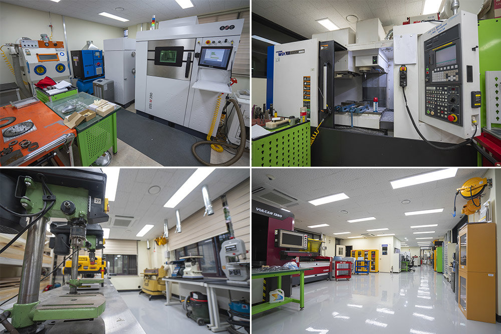 과기대 메이커스페이스는 전문랩 지위를 갖고 있으며, 금속 3D 프린터나 UV 프린터, 고출력 레이저 커팅기 등의 전문 장비를 보유 중이다 / 출처=IT동아