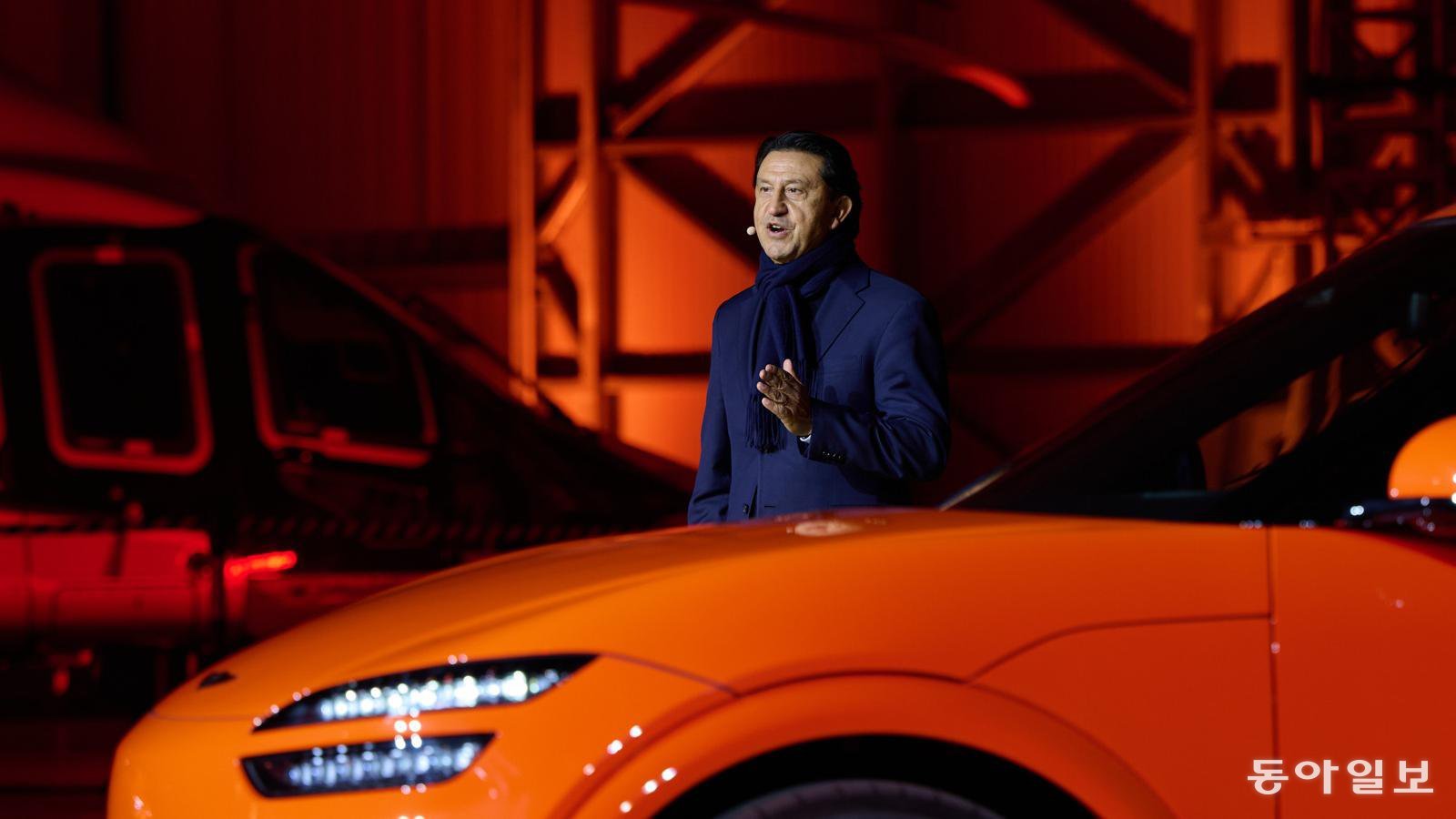 20일(현지시간) ‘마그마 월드 프리미어’ 행사에서 현대차 대표이사 호세 무뇨스 사장이 발표하는 모습. 제네시스 제공