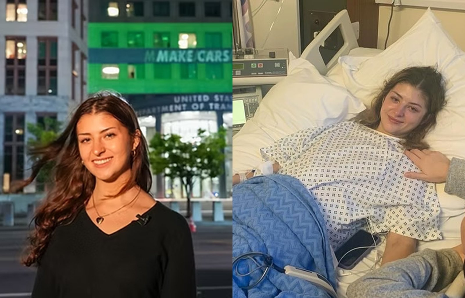 드라이브 액션 펀드(Drive Action Fund)의 마리아 웨스턴 쿤 대표가 2019년 교통사고를 당했을 때의 모습. 당시 쿤 대표는 뒷좌석에 탑승한 자신과 어머니는 큰 부상을 입었지만, 앞좌석에 탑승한 아버지와 남동생은 부상을 입지 않았다고 밝혔다. @driveactionfund 갈무리