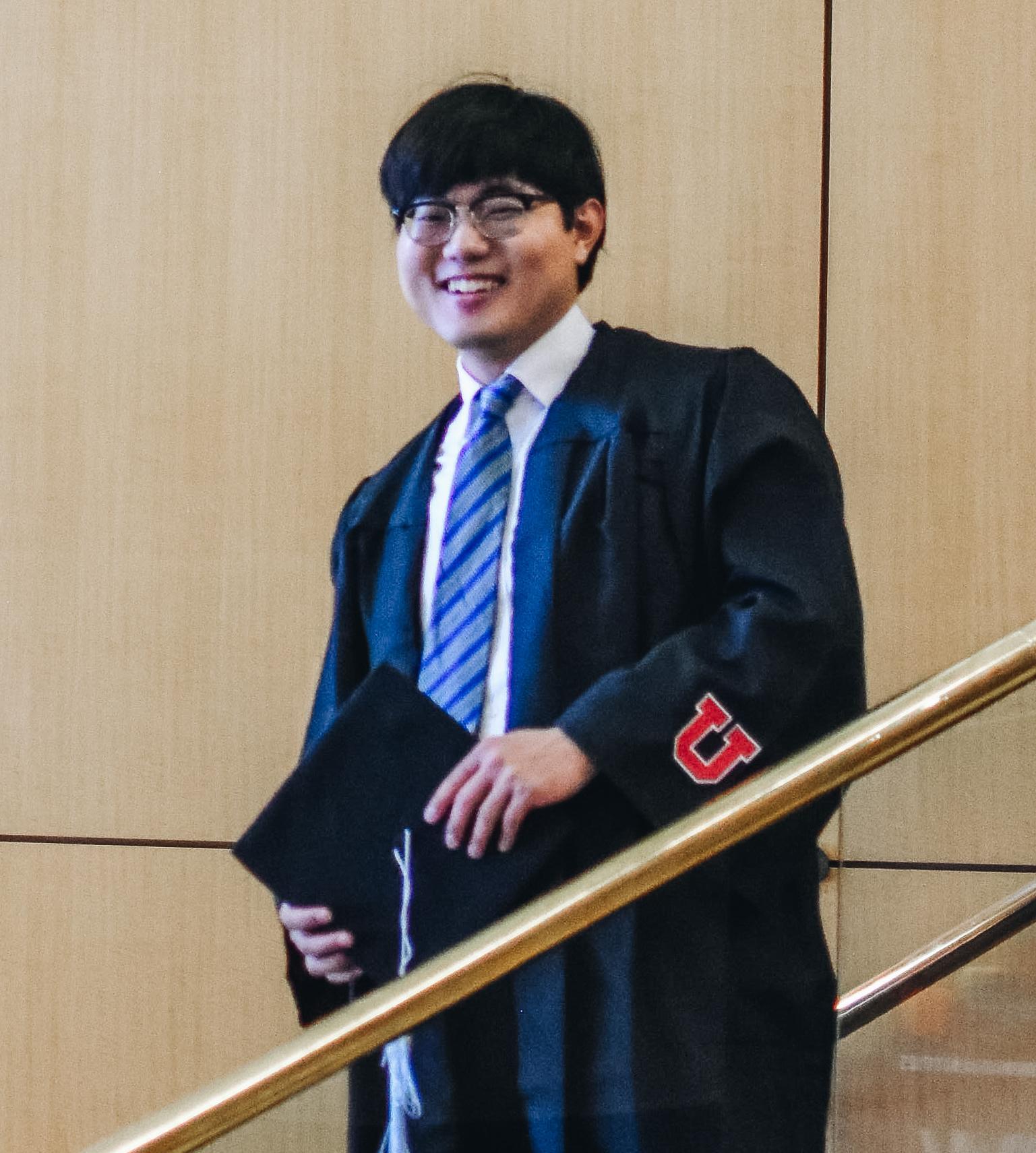 미국 유타대 솔트레이크시티 캠퍼스에서 열린 졸업식에 참석한 졸업생 안상엽 씨. 유타대 제공