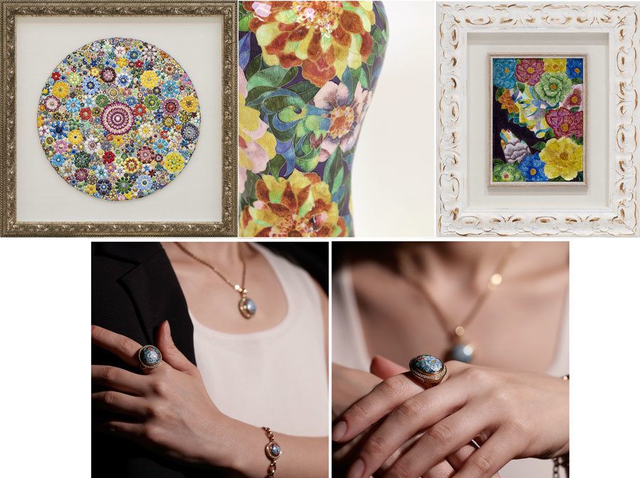 다양한 색과 형태를 갖춘 클로이수의 칠보 제품들 / 출처=클로이수