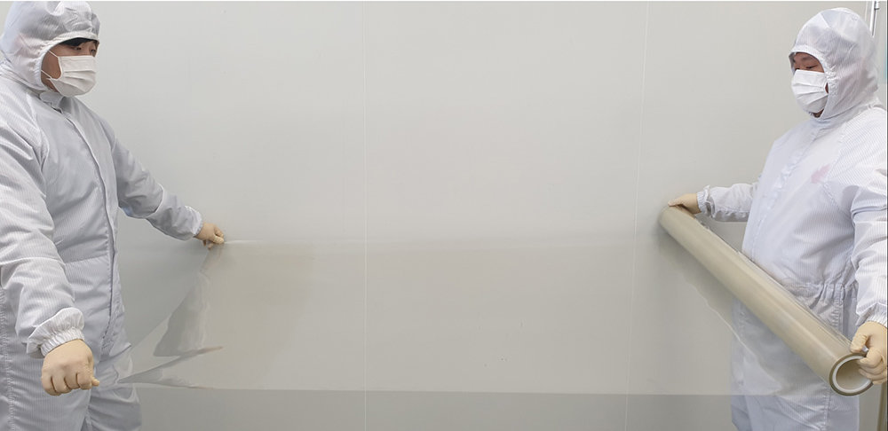 아이테드 투명 발열 기술을 적용한 발열 필름 / 출처=아이테드