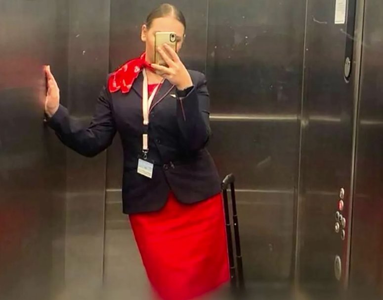 러시아군 공개 비판 혐의로 체포된 우랄항공 승무원 바르바라 볼코바(23). 출처=더선