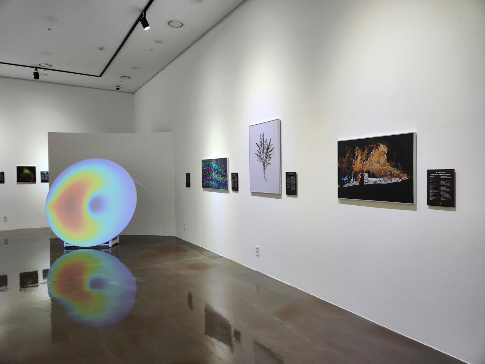 기초과학연구원은 과학과 예술 융복합 전시회인 ‘과학 속 예술’을 연다고 3일 밝혔다. 전시회는 연구원 과학문화센터에서 2026년 7월 31일까지 열리며 무료로 관람할 수 있다. 사진은 전시회 모습. 기초과학연구원 제공