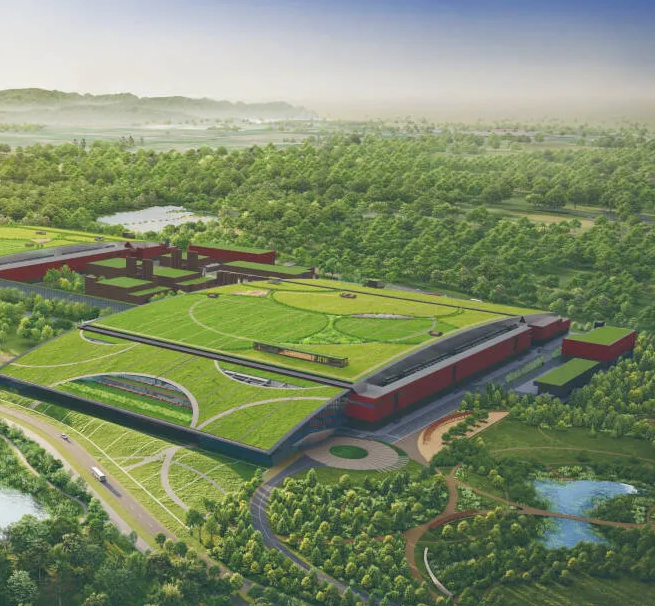 라피더스가 홋카이도 치토세시에 건설 중인 첫 번째 첨단 반도체 제조공장 이미지. 2023년 9월 착공했고, 2027년 양산에 돌입할 예정이다. 최근 치토세시에 2027년 두 번째 공장을 착공한다는 계획을 발표했다. 라피더스 홈페이지