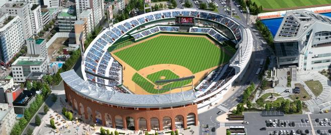 경기 성남시가 중원구 성남종합운동장을 리모델링해 준공할 계획인 야구 전용 구장 조감도. 성남시 제공