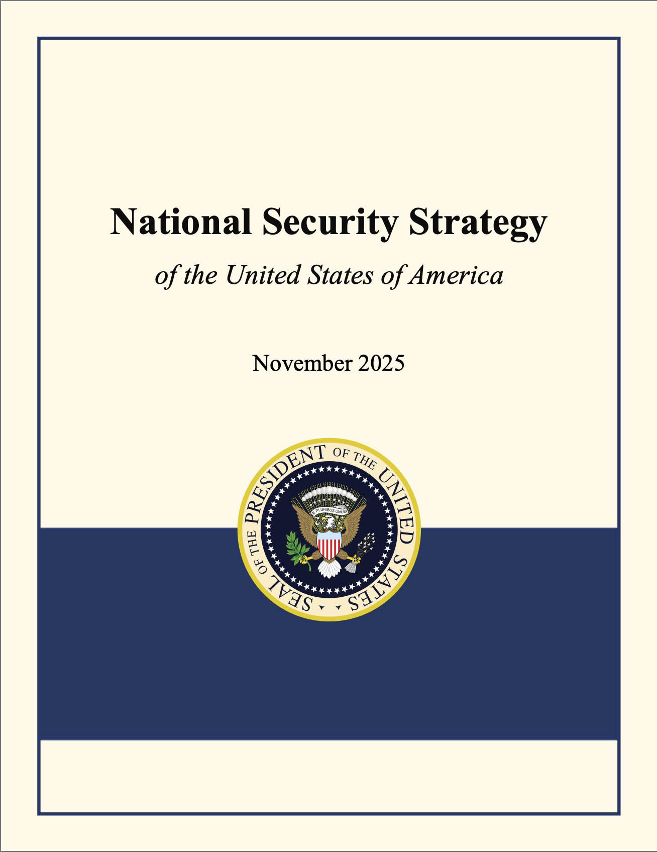 미국 백악관이 5일(현지시간) 공개한 국가안보전략(NSS) 자료.