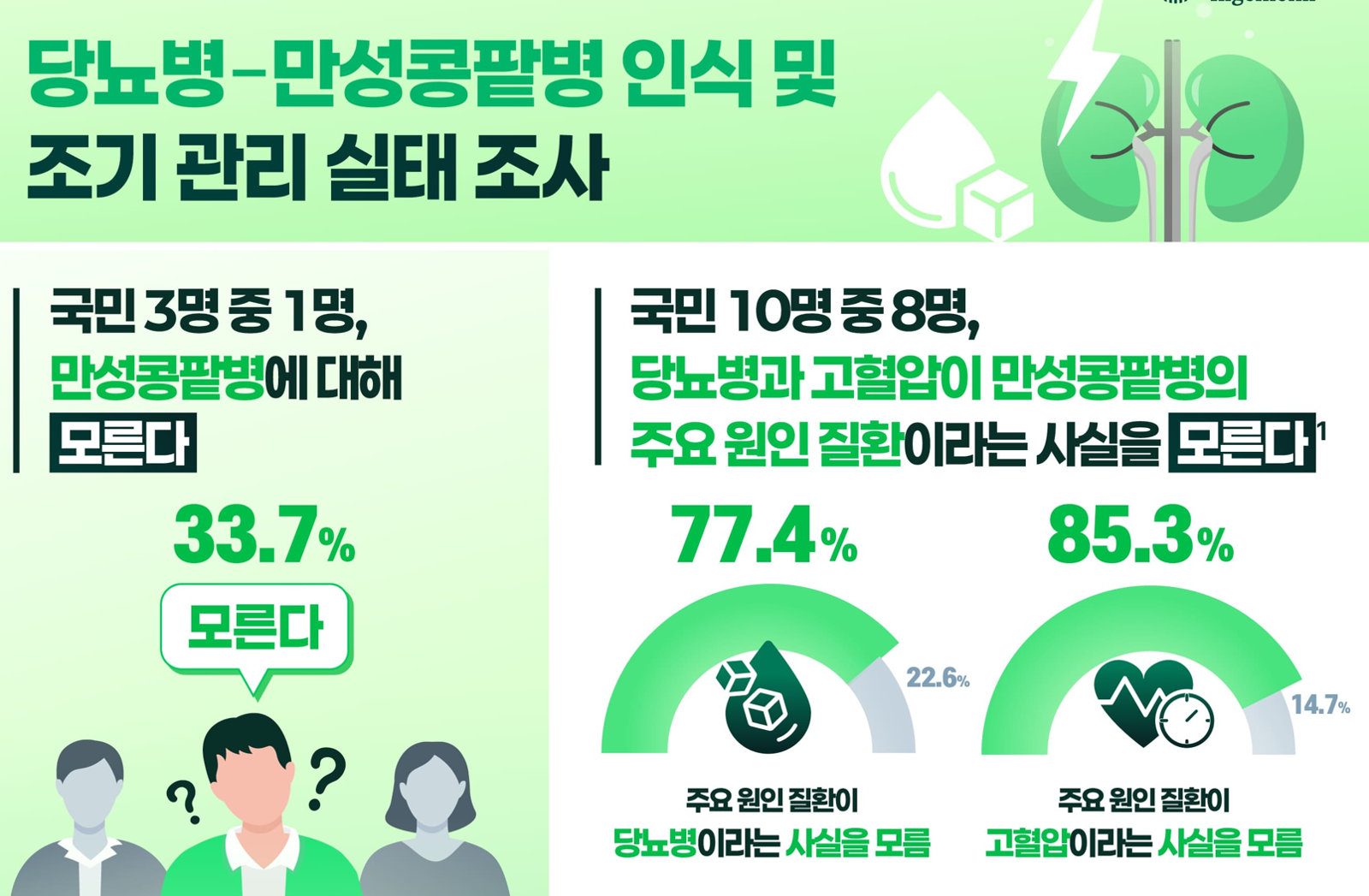 한국베링거인겔하임의 ‘당뇨병-만성콩팥병 인식 및 조기 관리 실태 조사’ 내용. 한국베링거인겔하임 제공