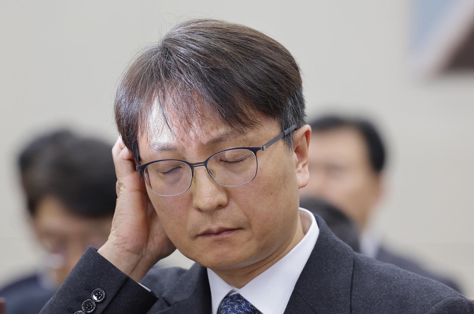 박대준 쿠팡 대표이사가 2일 서울 여의도 국회 과학기술정보방송통신위원회에서 열린 쿠팡 침해사고 관련 현안 질의에서 생각에 잠겨 있다. 2025.12.2 뉴스1