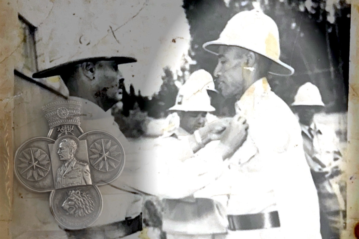 6.25 전쟁 참전 용사 테갈리그 웜드레에가이(메리트 할아버지)가 훈장을 수여받고 있는 모습. 굿네이버스 제공