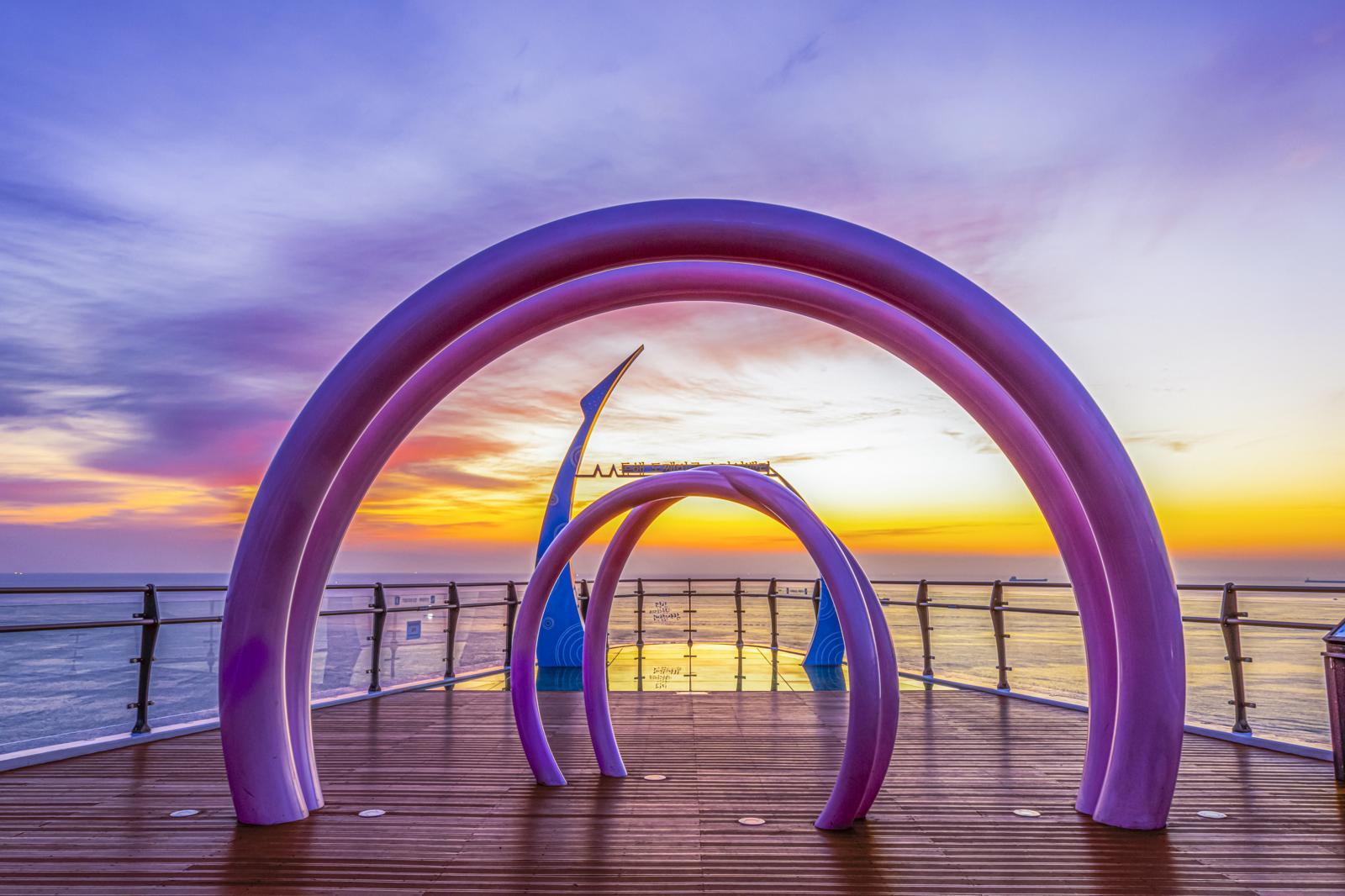 도째비골 스카이밸리와 바다 풍경.