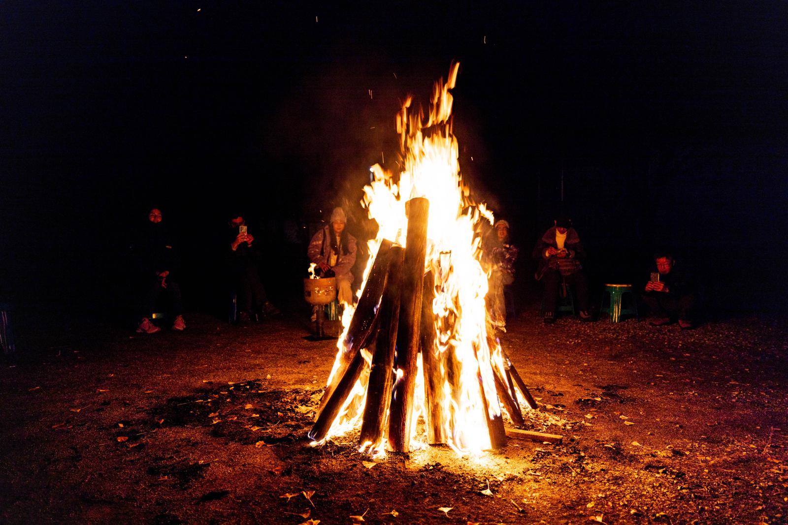 영월 겨울 쥐불놀이 축제의 캠프파이어.