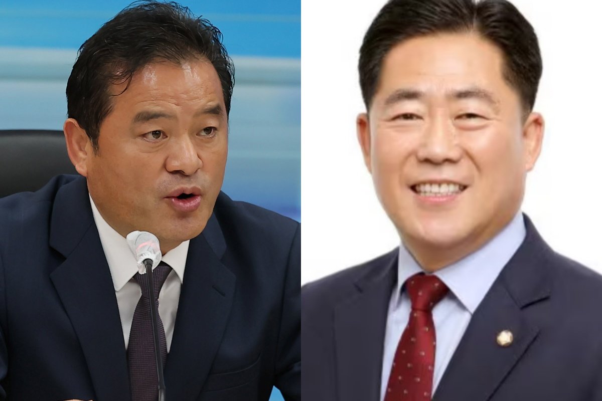 (왼쪽부터) 더불어민주당 임종성 전 의원, 미래통합당(현 국민의힘) 김규환 전 의원