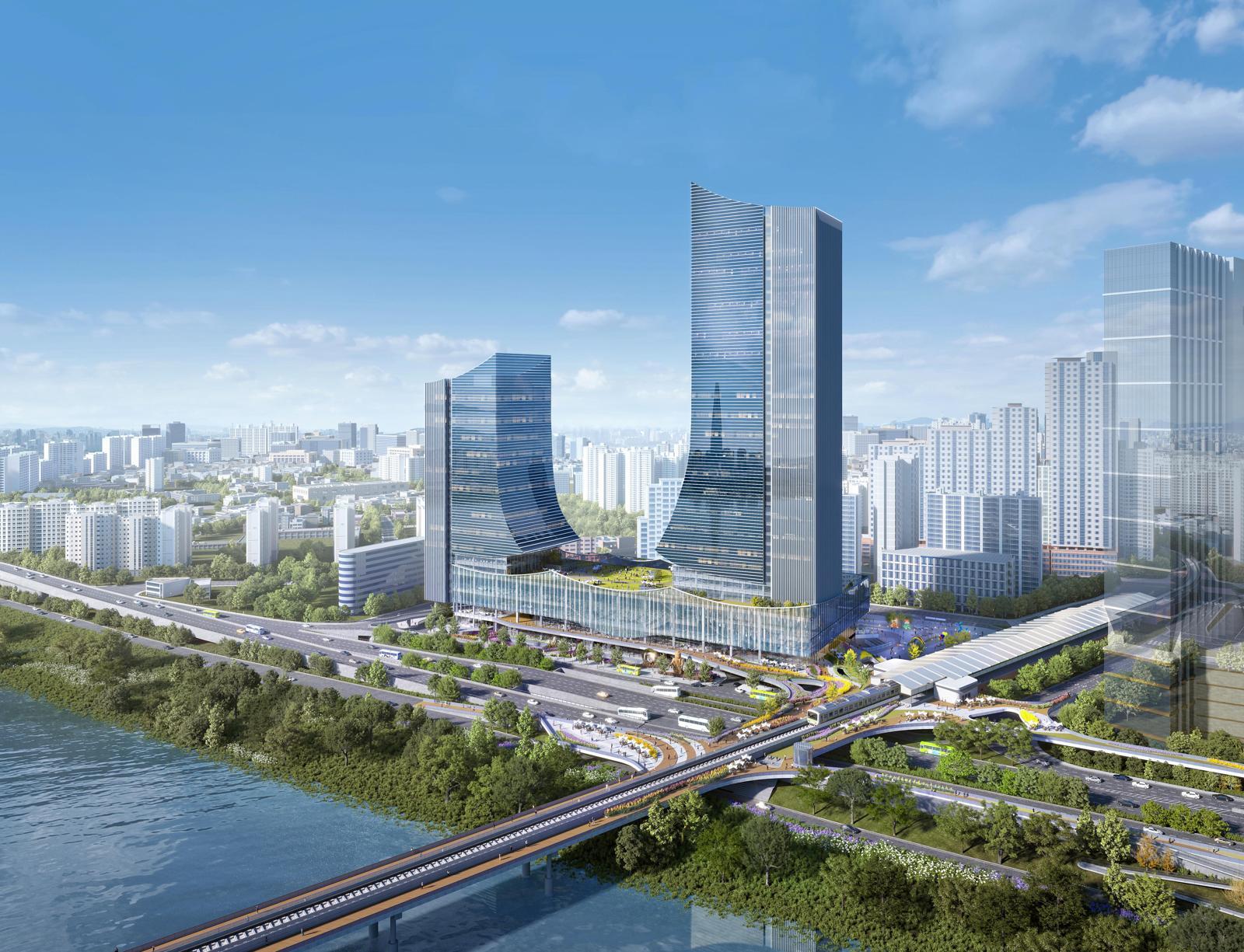 서울시가 광진구 구의동 동서울종합터미널을 상업·업무·문화시설을 결합한 지하 7층∼지상 39층 규모 복합시설로 재개발한다. 내년 말 착공해 2031년 완공을 목표로 한다. 사진은 동서울종합터미널 복합개발 사업의 완공 후 모습을 담은 가상도. 서울시 제공