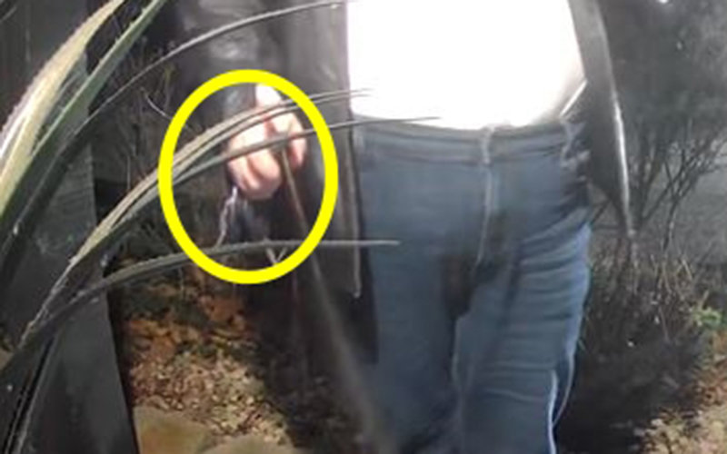 미국에서 배달 기사가 배달을 완료한 뒤 음식에 자극성 물질을 뿌리는 모습. 틱톡 캡처 @GhostPants