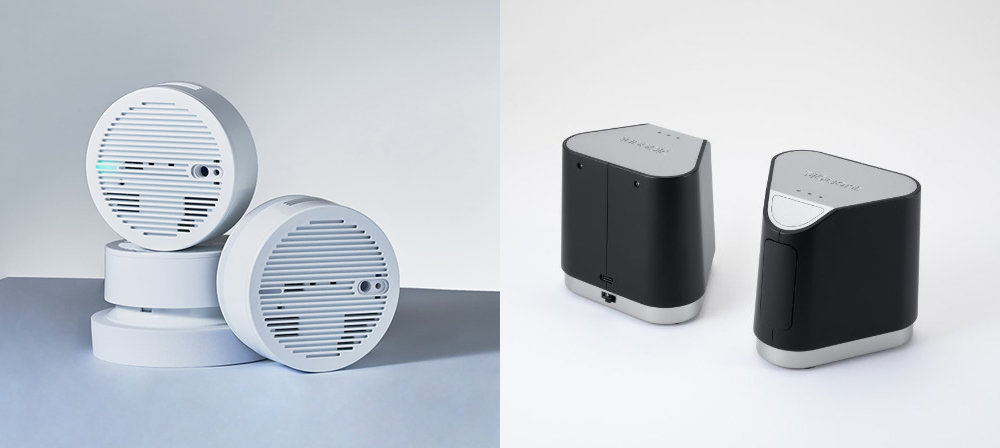 파이퀀트가 개발한 에어퀀트(좌)와 워터스캐너 / 출처=파이퀀트