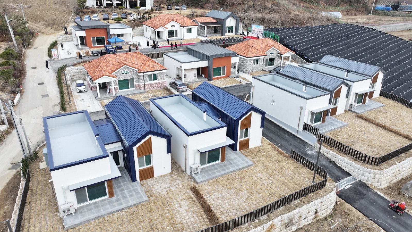 화천군 하남면 거례리에 조성된 신혼부부 공공임대주택 단지. 임대보증금과 월 임대료의 90%를 화천군이 지원한다. 화천군 제공