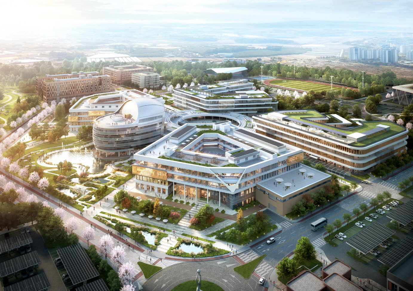 한국에너지공대 연구1동 조감도. K-그리드(전력망) 분야 인재 양성과 연구를 담당하는 핵심 연구시설이다. 전남도 제공