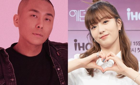 작곡가 그룹 블랙아이드필승의 라도(왼쪽)·걸그룹 에이핑크의 윤보미. 하이업엔터테인먼트·IHQ 제공