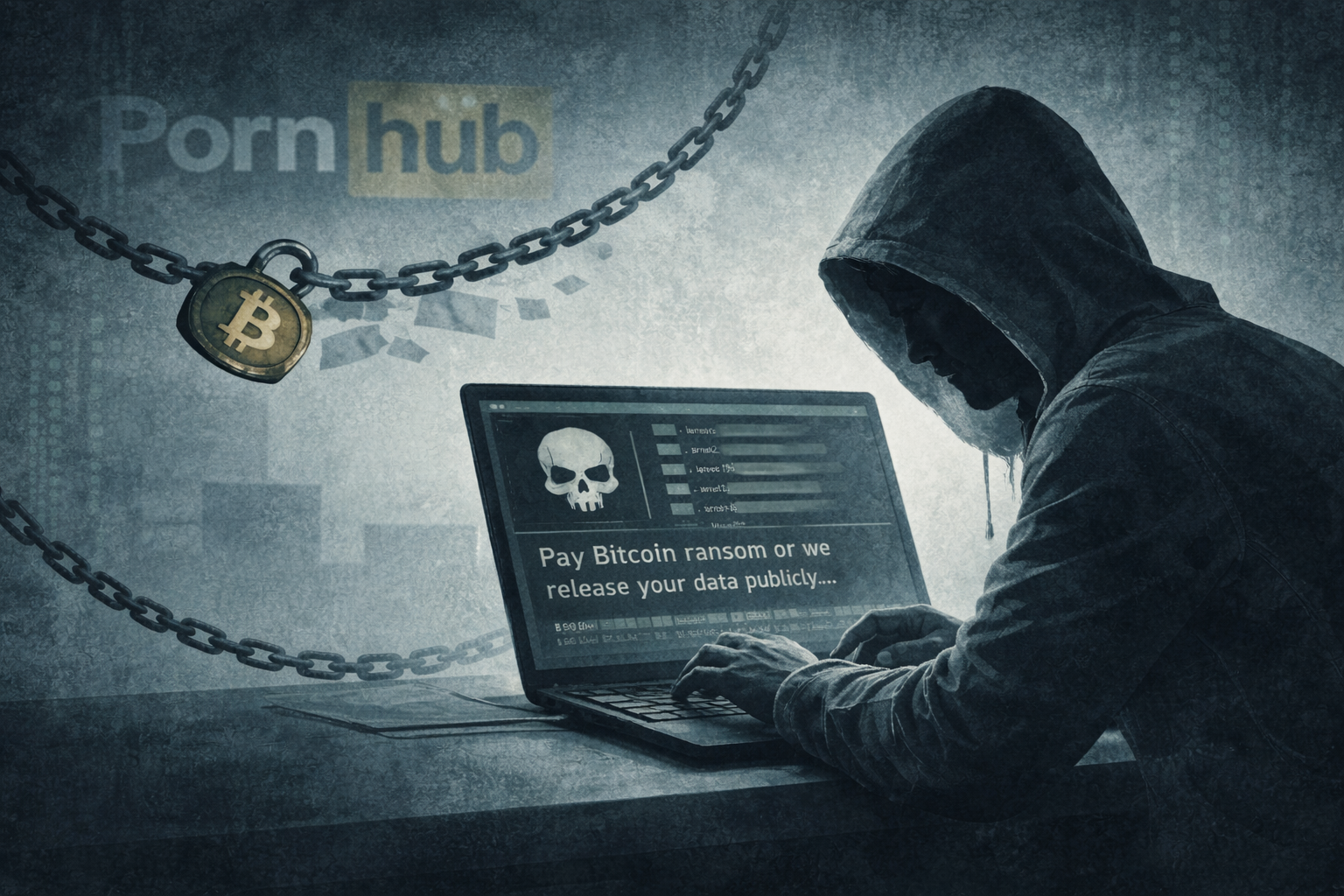 폰허브 유료 회원 2억 명의 시청 기록이 유출됐다. 이를 두고 폰허브 측과 데이터 분석 업체는 유출 경로를 두고 책임 공방을 벌이고 있다. 챗GPT로 재구성한 사진.