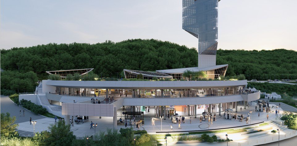 충북 청주시는 장기간 운영하지 않아 흉물로 인식되어 온 명암관망탑을 시민 중심의 복합문화공간으로 조성할 계획이다. 사진은 조감도. 청주시 제공