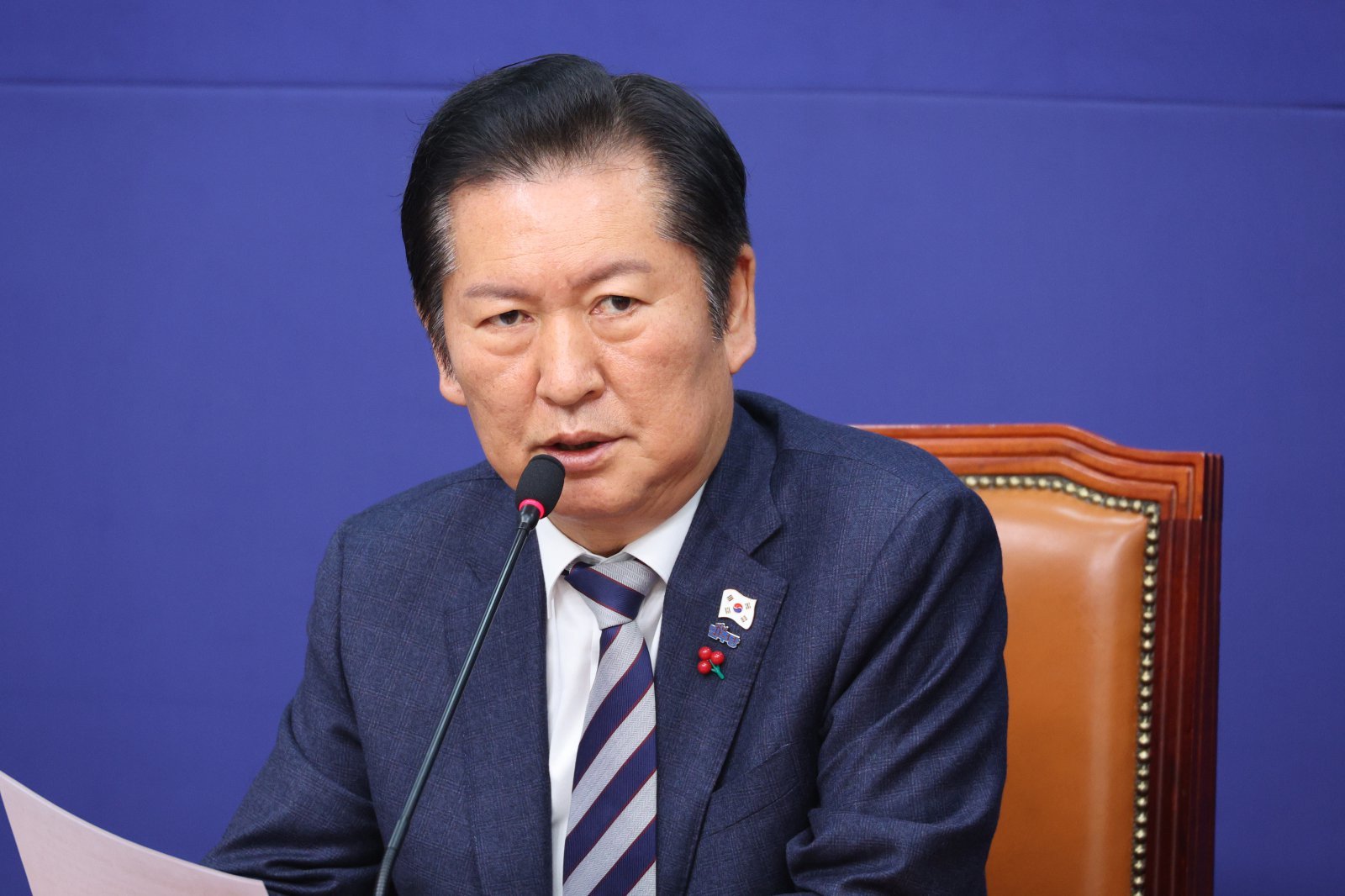 정청래 더불어민주당 대표가 18일 서울 여의도 국회에서 열린 시·도당지방선거기획단 연석회의에서 발언하고 있다. 2025.12.18/뉴스1