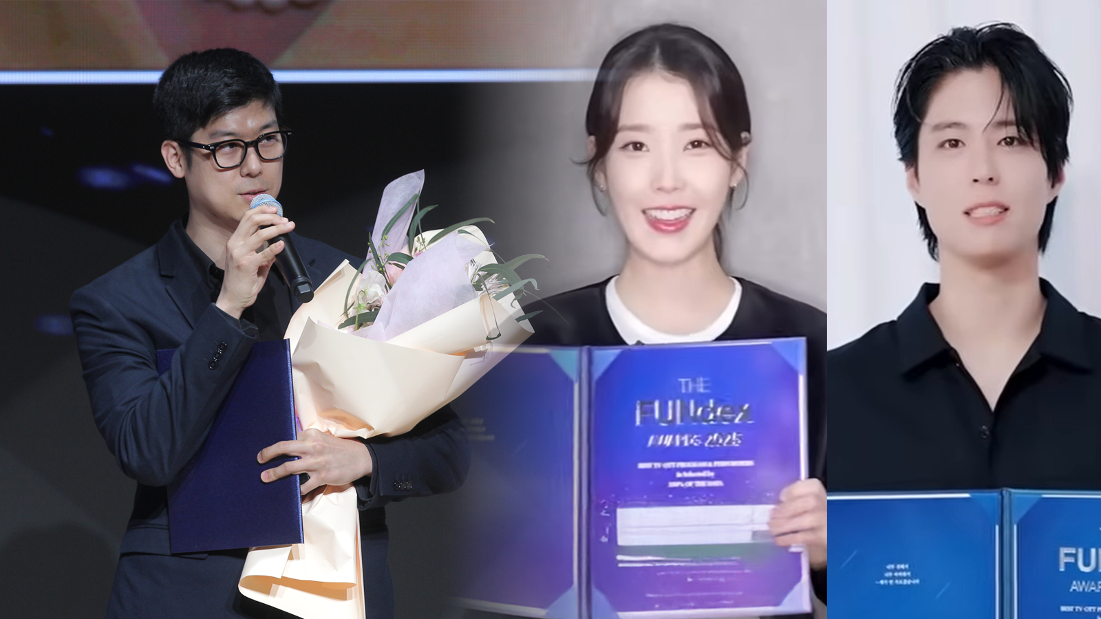 ‘폭싹 속았수다’를 제작한 팬엔터테이먼트의 박상현 대표가 펀덱스 어워드에서 수상하고 있다. 펀덱스어워드 제공