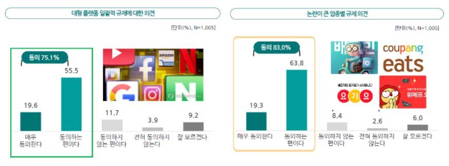 대형 플랫폼 일괄적 규제와 논란이 큰 업종별 규제 의견. 티브릿지코퍼레이션 블로그 캡처