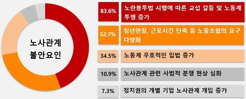 ‘2026년 노사관계 전망조사’ 조사 내 2026년 노사관계 불안요인 설문 결과. 경총 제공