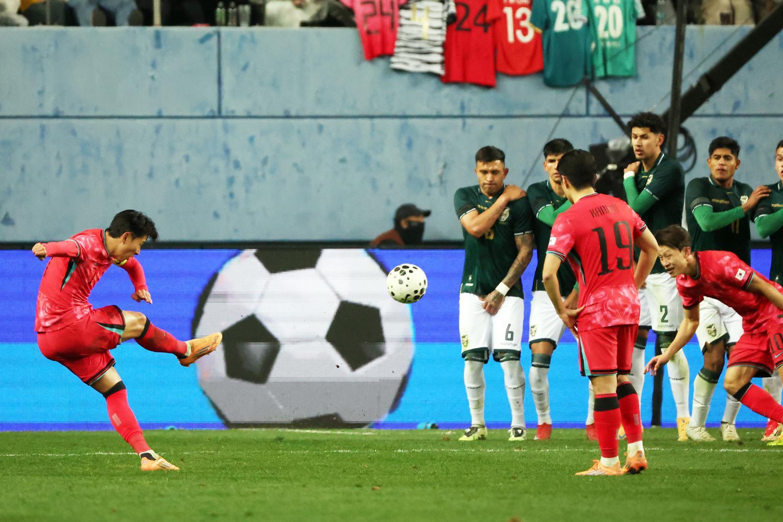 손흥민의 볼리비아전 프리킥 득점이 KFA 올해의 골에 선정됐다. 2025.11.14/뉴스1