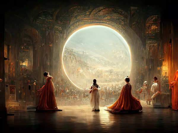 2022년 미국 ‘콜로라도 주립 박람회 미술대회’ 디지털 아트 부문 우승작 ‘스페이스 오페라 극장’. AI 프로그램 ‘미드저니’가 생성한 이미지로 밝혀져 논란이 됐다. 사진 출처 X