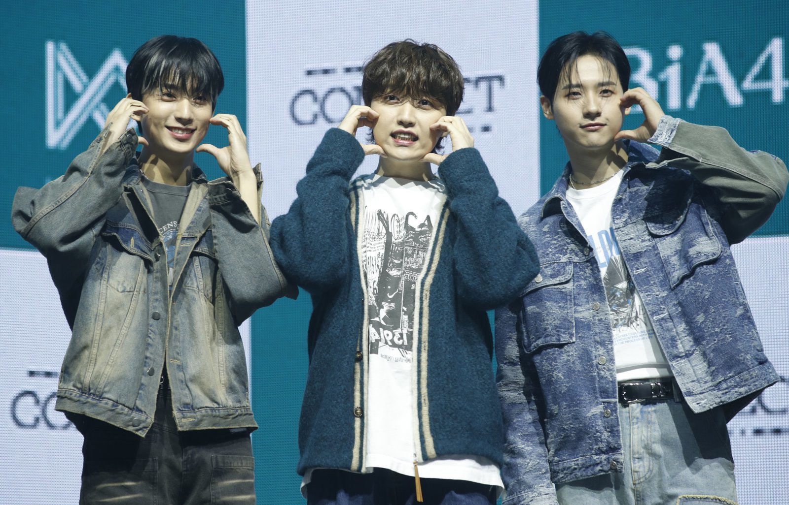 그룹 B1A4(비원에이포) 공찬(왼쪽부터) 산들, 신우. 뉴스1