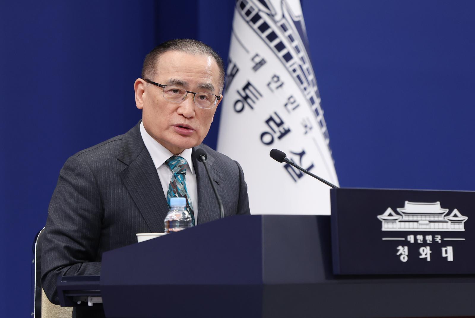 위성락 국가안보실장이 24일 서울 청와대 춘추관 브리핑룸에서 미국, 캐나다, 일본 방문 관련 브리핑을 하고 있다. 2025.12.24. 대통령실사진기자단