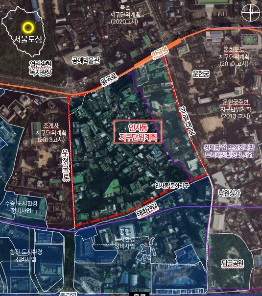 인사동 지구단위계획. 서울시 제공